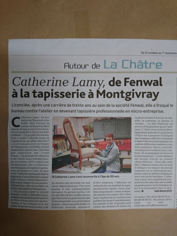 Publication dans l'Echo du Berry